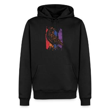 Krähe retro - Männer Premium Bio Hoodie - Schwarz - Vorne - Nico (187cm)