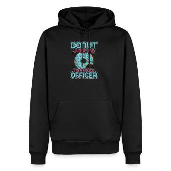 Polizei Donat Polizist Geschenk Polizistin Gesetz - Männer Premium Bio Hoodie - Schwarz - Vorne - Nico (187cm)