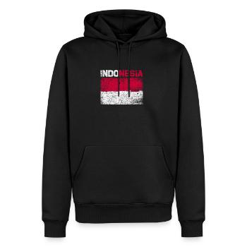 Indonesien - Männer Premium Bio Hoodie - Schwarz - Vorne - Nico (187cm)