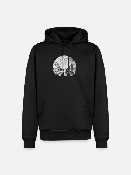 Échecs en échecs lune d’échecs jeu d’échecs - Sweat à capuche Premium bio Homme - noir