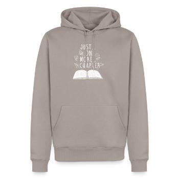 Bücher lesen Buch Geschenk Bücherregal - Männer Premium Bio Hoodie - Taupe - Vorne - Nico (187cm)