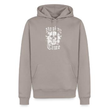 vape - Men’s Premium Organic Hoodie - taupe - Front - Nico (187cm)