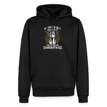 Windhund - Männer Premium Bio Hoodie - Schwarz - Vorne - Nico (187cm)