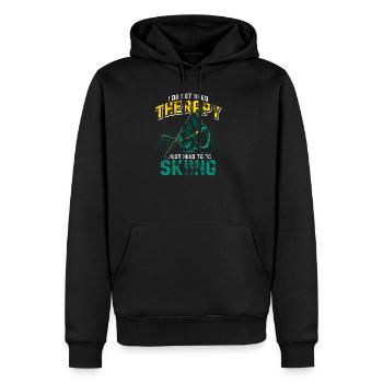 Skiing therapy winter sports snow gift - Men’s Premium Organic Hoodie - black - Front - Nico (187cm)