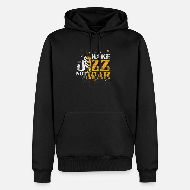 Make Jazz Not War - Männer Premium Bio Hoodie - Schwarz