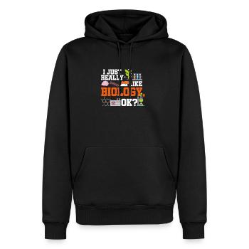 biology - Men’s Premium Organic Hoodie - black - Front - Nico (187cm)