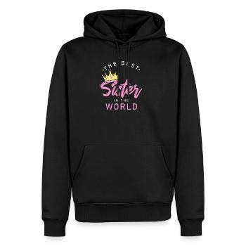 Beste Große Schwester Geschenk - Männer Premium Bio Hoodie - Schwarz - Vorne - Nico (187cm)