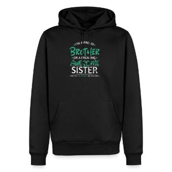 Stolzer Bruder Schwester - Männer Premium Bio Hoodie - Schwarz - Vorne - Nico (187cm)