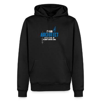 Architecture d'architecte - Sweat à capuche Premium bio Homme - noir - Devant - Nico (187cm)