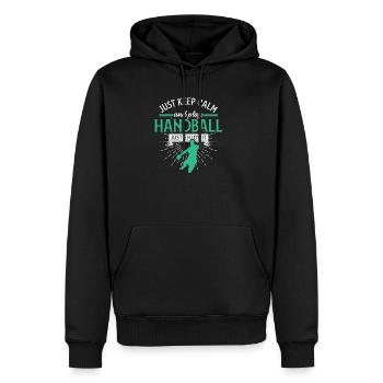 Handball Sport - Men’s Premium Organic Hoodie - black - Front - Nico (187cm)