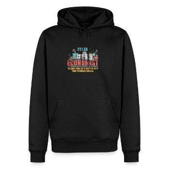 Économie économiste - Sweat à capuche Premium bio Homme - noir - Devant - Nico (187cm)