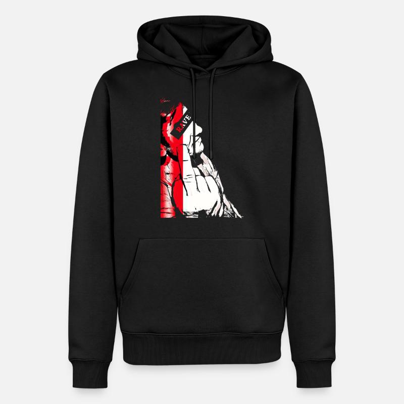 Rave - Männer Premium Bio Hoodie - Schwarz