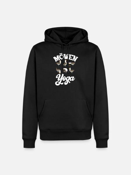 Möwen Yoga lustiges Geschenk für Norddeutschen - Männer Premium Bio Hoodie - Schwarz