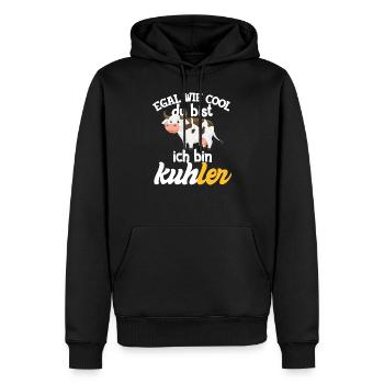 Cadeau pour le producteur laitier je suis vache lait vache - Sweat à capuche Premium bio Homme - noir - Devant - Nico (187cm)
