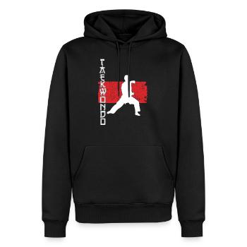 Arts martiaux - Taekwondo - Sweat à capuche Premium bio Homme - noir - Devant - Nico (187cm)