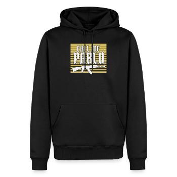 Pablo Escobar "Call me Pablo" - Männer Premium Bio Hoodie - Schwarz - Vorne - Nico (187cm)