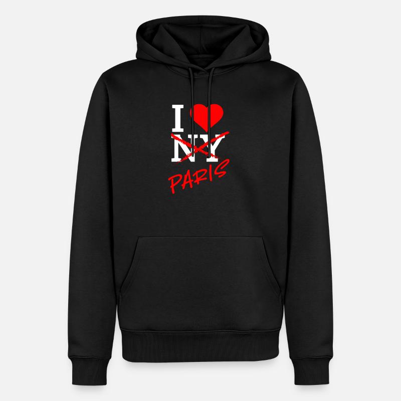 I Love Paris ! - Sweat à capuche Premium bio Homme - noir