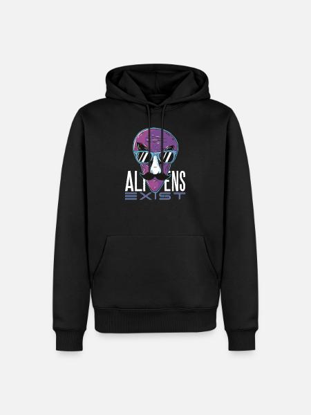 Aliens Exist - Men’s Premium Organic Hoodie - black