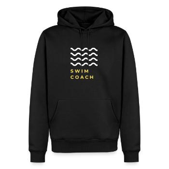 Natation Natation Natation Moniteur de natation Eau Sport - Sweat à capuche Premium bio Homme - noir - Devant - Nico (187cm)