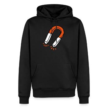 Magnet 1 - Männer Premium Bio Hoodie - Schwarz - Vorne - Nico (187cm)