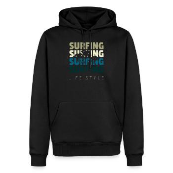 Surfing - Männer Premium Bio Hoodie - Schwarz - Vorne - Nico (187cm)