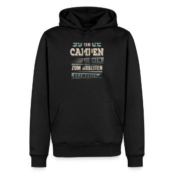 Zum Camping Geboren Zum Arbeiten Gewzungen - Männer Premium Bio Hoodie - Schwarz - Vorne - Nico (187cm)
