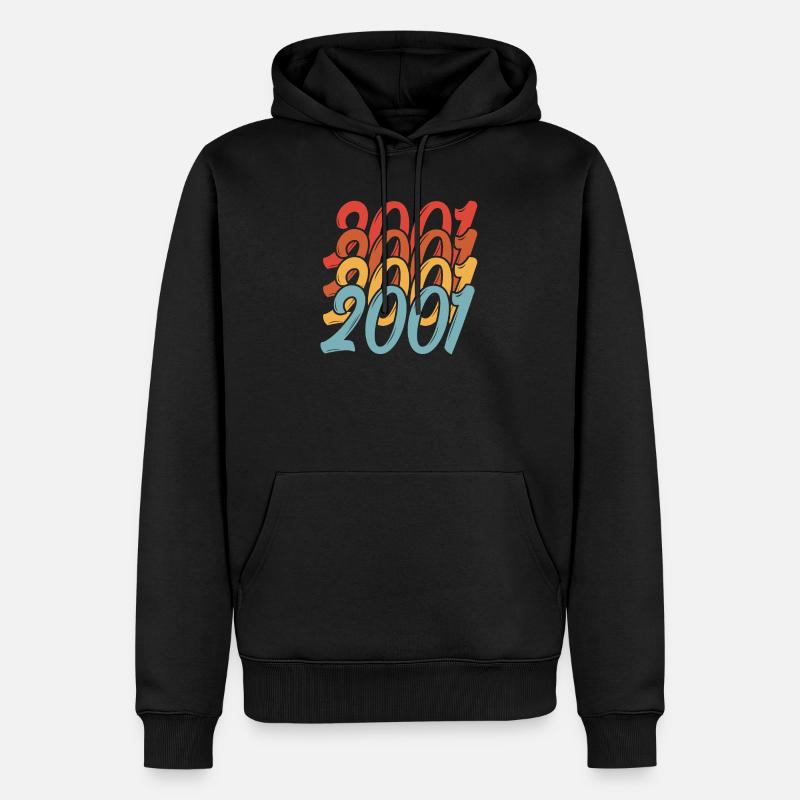 2001 2001 2001 2001 - Männer Premium Bio Hoodie - Schwarz