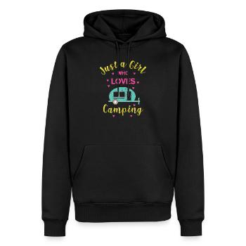 Camping camping caravane camping car - Sweat à capuche Premium bio Homme - noir - Devant - Nico (187cm)