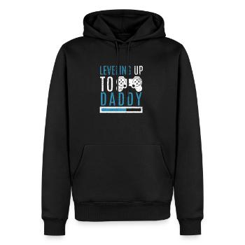 Papa Niveau Up Devenir Père Parents Enfants Gamer - Sweat à capuche Premium bio Homme - noir - Devant - Nico (187cm)