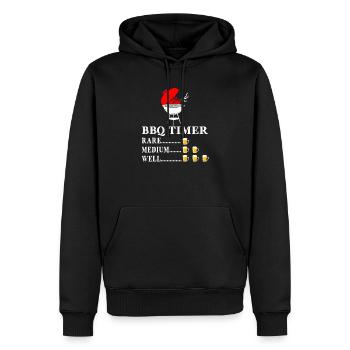 Steak Rôti BBQ BBQ Citation Bière Funny Grill - Sweat à capuche Premium bio Homme - noir - Devant - Nico (187cm)