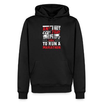 Marathon coureur marathon idiot coureur dire drôle - Sweat à capuche Premium bio Homme - noir - Devant - Nico (187cm)