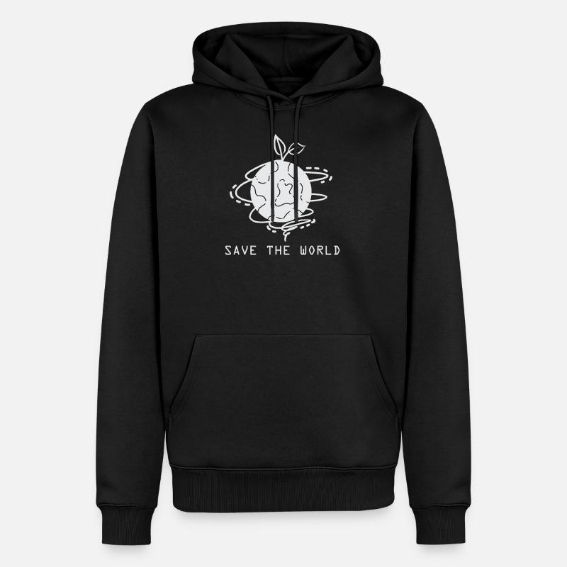 Save the World - Männer Premium Bio Hoodie - Schwarz
