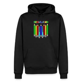 Schoolchild Crayons Back to School School Pupils - Men’s Premium Organic Hoodie - black - Front - Nico (187cm)
