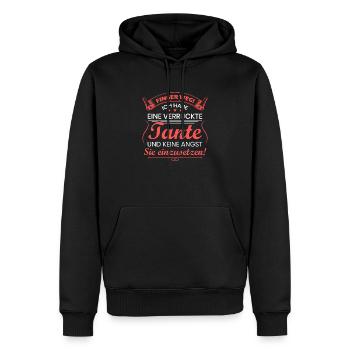Finger Weg ich habe eine Verrückte Tante Spruch - Männer Premium Bio Hoodie - Schwarz - Vorne - Nico (187cm)