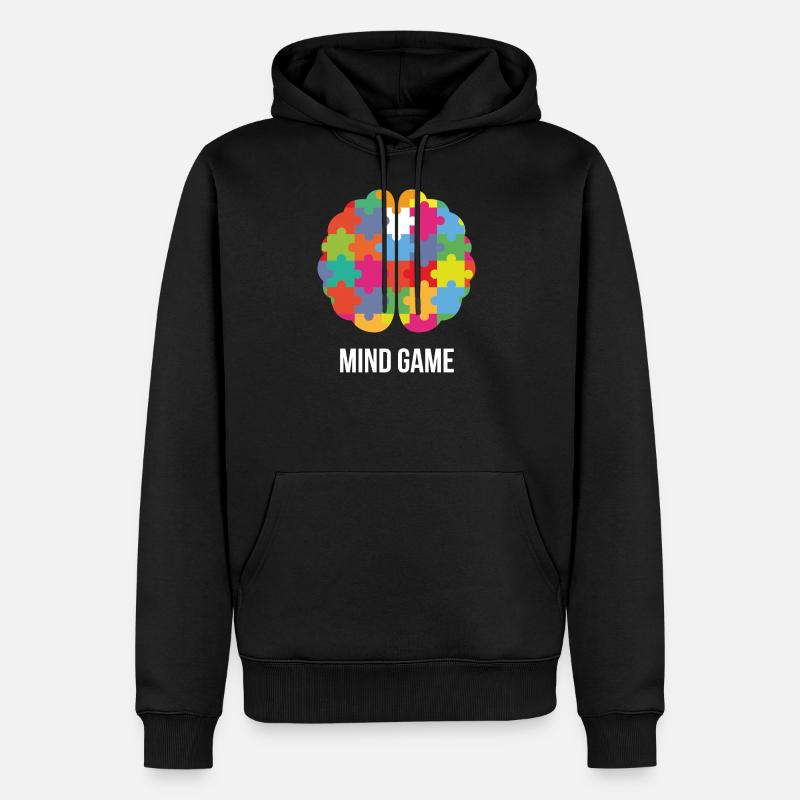Cerveau avec l'esprit - Design Premium - Sweat à capuche Premium bio Homme - noir