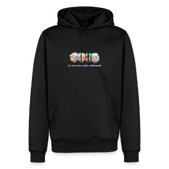 C'est ok d'être un peu différent! Moutons fou - Sweat à capuche Premium bio Homme - noir - Devant - Nico (187cm)