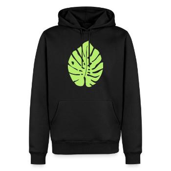 Monstera Blatt / Monstera Leaf 1c - Männer Premium Bio Hoodie - Schwarz - Vorne - Nico (187cm)