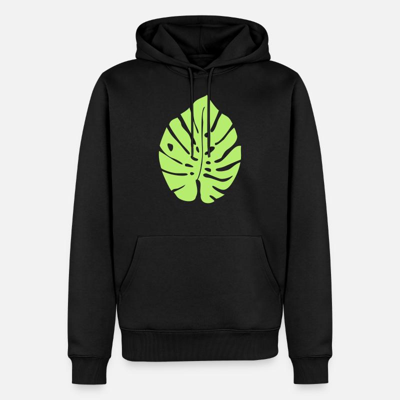 Monstera Blatt / Monstera Leaf 1c - Männer Premium Bio Hoodie - Schwarz