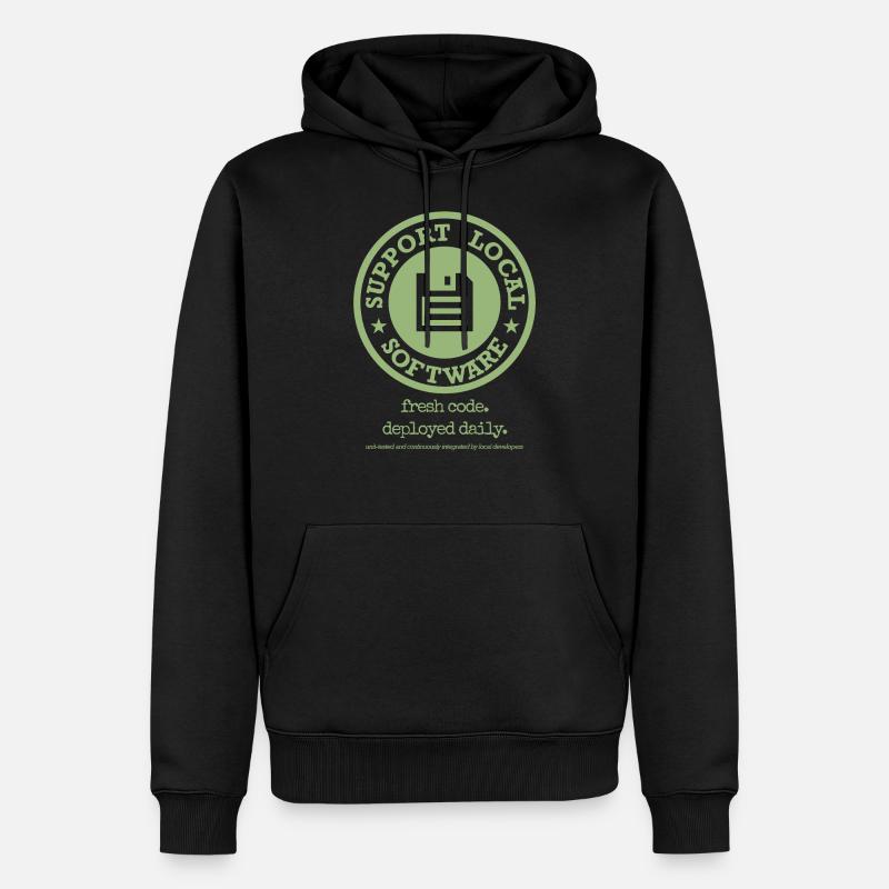 Fresh Code. Deployed Daily. - Men’s Premium Organic Hoodie - black