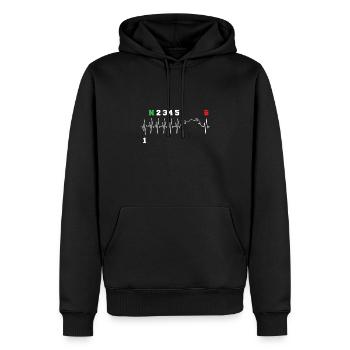 Motorrad Herzschlag Gangschaltung Schaltung Bike - Männer Premium Bio Hoodie - Schwarz - Vorne - Nico (187cm)