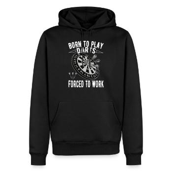 Born to play Darts - Männer Premium Bio Hoodie - Schwarz - Vorne - Nico (187cm)