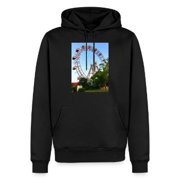 Wiener grande roue au Prater à Vienne Leopoldstadt - Sweat à capuche Premium bio Homme - noir - Devant - Nico (187cm)