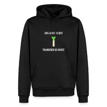 Lauch Fitness Gym Training Fun Humor Geschenk - Männer Premium Bio Hoodie - Schwarz - Vorne - Nico (187cm)