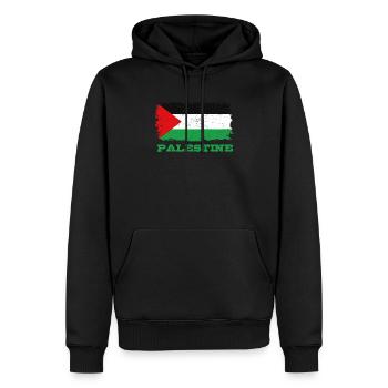 Drapeau palestinien - Sweat à capuche Premium bio Homme - noir - Devant - Nico (187cm)