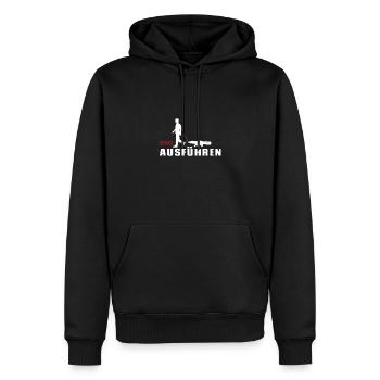 Exe Ausführen IT Nerd Spruch Computer PC - Männer Premium Bio Hoodie - Schwarz - Vorne - Nico (187cm)