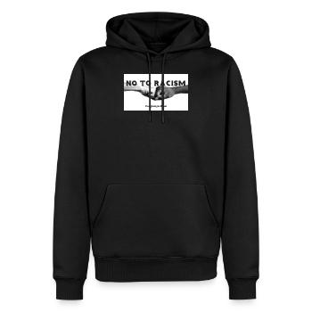 Nein zum Rassismus - Männer Premium Bio Hoodie - Schwarz - Vorne - Nico (187cm)