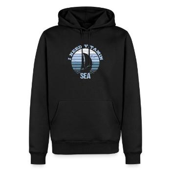 Kapitän Segeln Geschenk Segler Sprüche Meer - Männer Premium Bio Hoodie - Schwarz - Vorne - Nico (187cm)