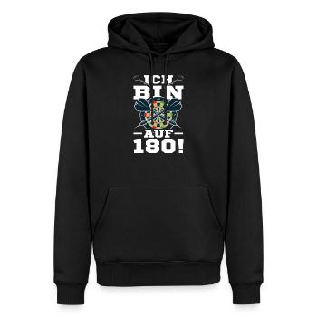 Ich Bin Auf 180 Dart Shirt Lustig Dartfan Darts - Männer Premium Bio Hoodie - Schwarz - Vorne - Nico (187cm)