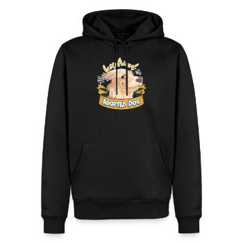 Mein bester Freund ist ein adoptierter Hund - Männer Premium Bio Hoodie - Schwarz - Vorne - Nico (187cm)