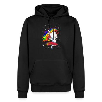Danseuse de ballet licorne Ballerine Ballet - Sweat à capuche Premium bio Homme - noir - Devant - Nico (187cm)
